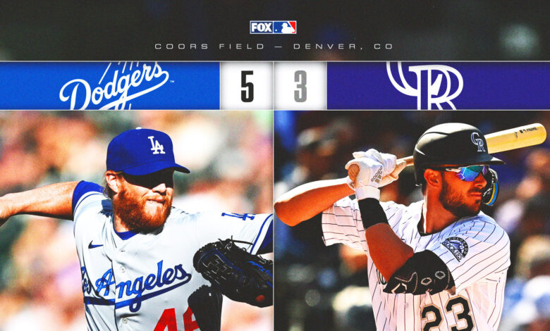 colorado rockies vs dodgers match player stats